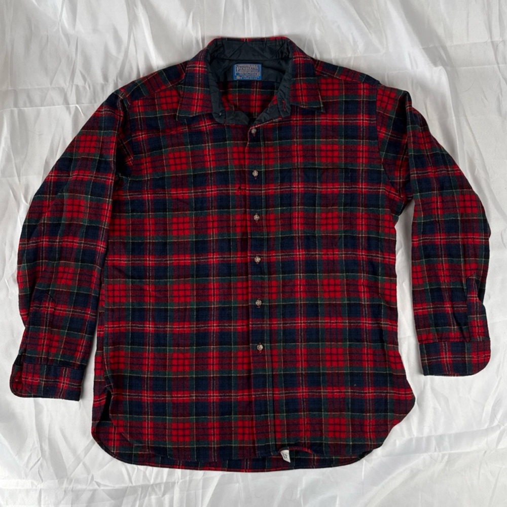 Pendleton Vintage Red and Black Plaid Button Down Shirt